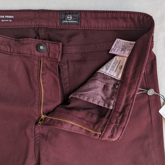 AG The Prima Jean High Rise Skinny Cigarette Stretch Sateen Deep Currant 32 NWT - Picture 13 of 16